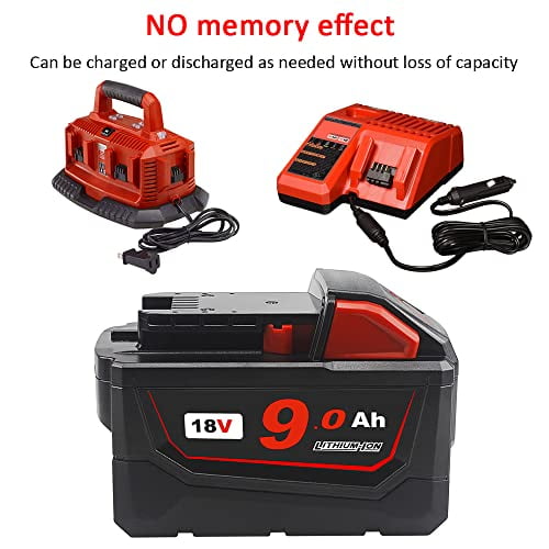 Waitley M18 18V 9.0Ah Replacement Battery Compatible with Milwaukee M18 18v 9000mAh M18B 48 11 1820 48 11 1850 48 11 1828 48 11 10 Lithium Ion Battery Cordless Power Tools Walmart