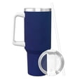 thumbnail image 2 of Cauagu teal blue Print Stainless Steel Vacuum Insulated Tumbler,40oz Water Bottle with Handle & Flip Straw Reusable Travel Coffee Mug for Women & Men, 2 of 8