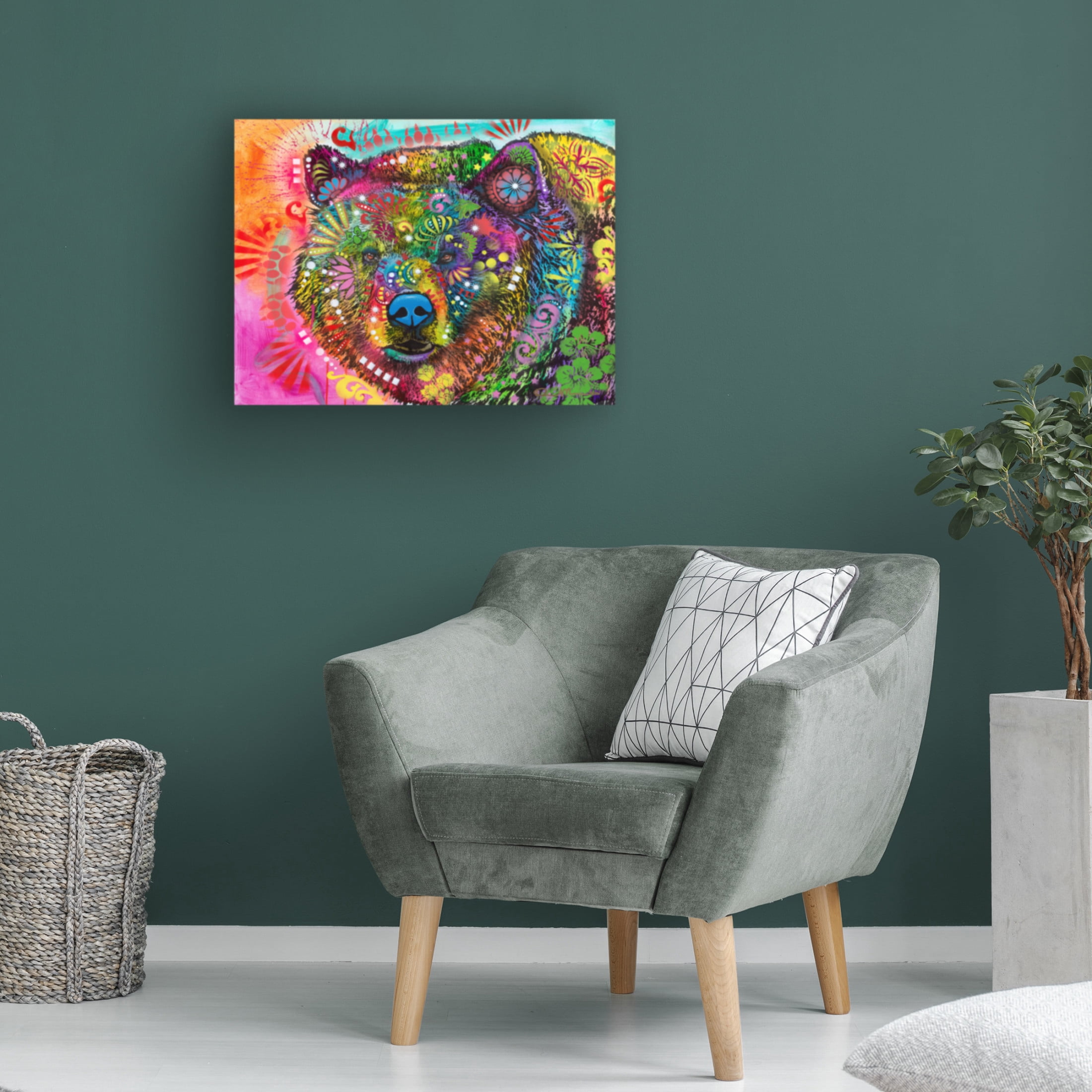 Canvas Wall Art - Dean Russo 'Hunky Bear 2' Wall Art for Living Room, Bedroom, or Office Décor by Trademark Fine Art - 47 x 35 Inches