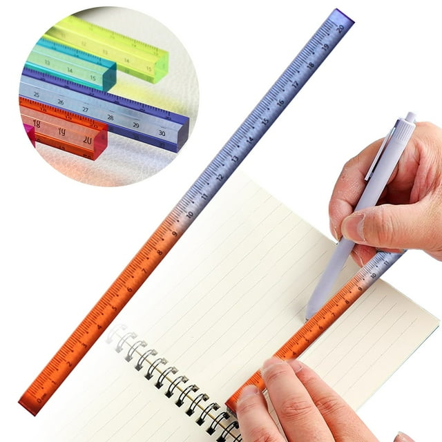 Cqxid Règle de Mesure à Moins de 5$ Règle Colorée Claire Règle Droite Cube Acrylique 6 Pouces Ensemble de Règles Transparentes Dégradées Outil de Mesure Léger pour Étudiants Adultes École Classe