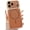 Brown, variant on Litchi Pattern Leather Back Camera Protect Magnetic Phone Case for iPhone, Compatible with (Black,iPhone 17)
