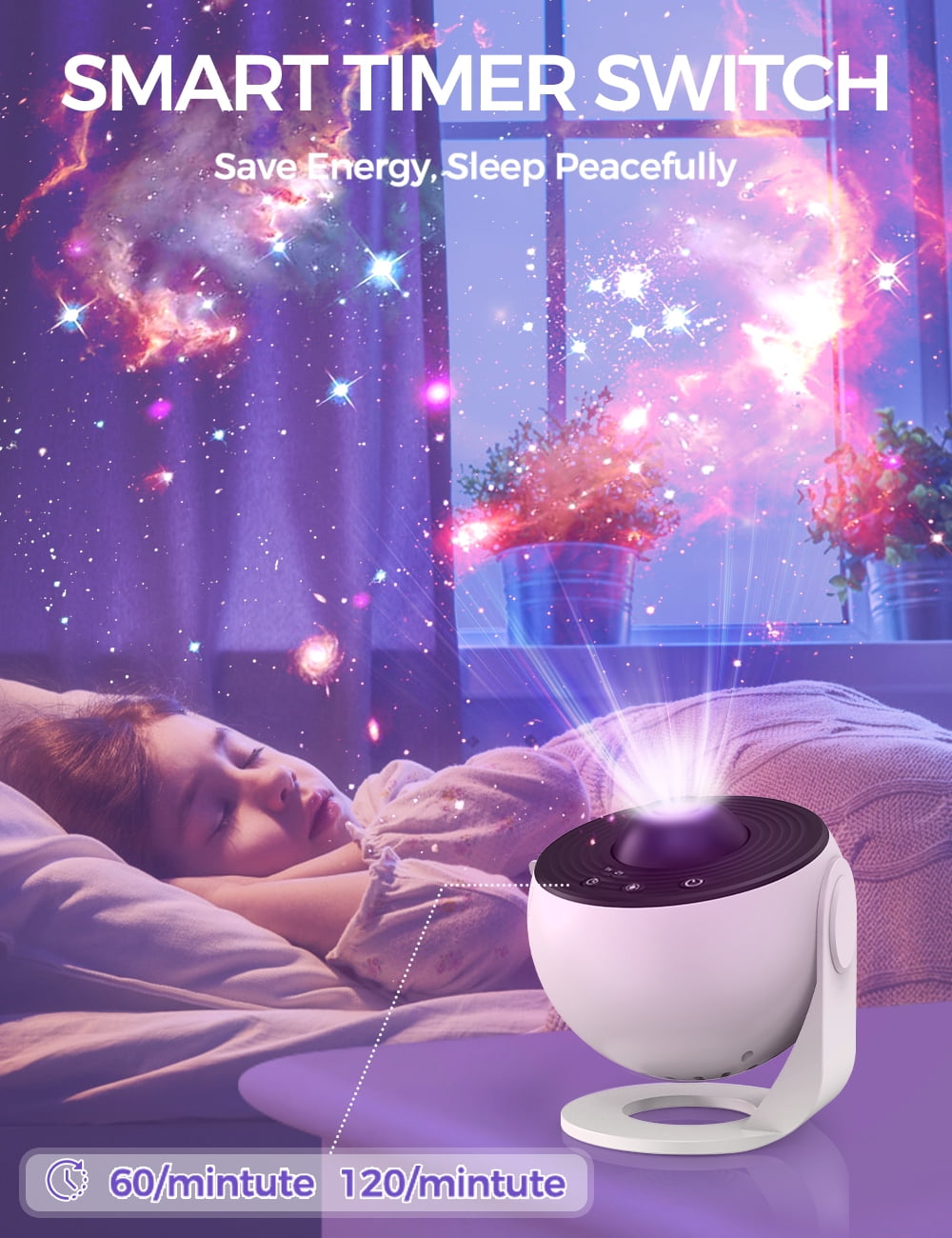 12 in 1 Planetarium Galaxy Star Projector for Bedroom Decor, 360° Rotating Nebula Projector Lamp, Timed Starry Night Light ,Home Theater, Ceiling, Room Decoration