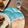 thumbnail image 3 of Ocean Beach Round 15 Inch Placemats Set of 4, Starfish Sea Waves Coastal Seaside Sand HeatResistant Non Slip Place Mats for Dining Table, Wipeable Braided Kitchen Table Mats for Housewarming, 3 of 9
