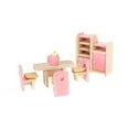 thumbnail image 4 of Mini casa Comedor Muebles de Madera Conjunto Mesa + Silla + Expositor + Jarrón, 4 of 8