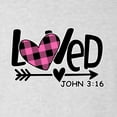 thumbnail image 6 of Wild Bobby Loved John 3:16 Inspirational/Christian Women Tri-Blend Racerback Tank Top, Heather White, Small, 6 of 6