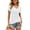 White, variant on Women V Neck Short Sleeve Cross Wrap Tops Sexy Slim Fitted Shirt