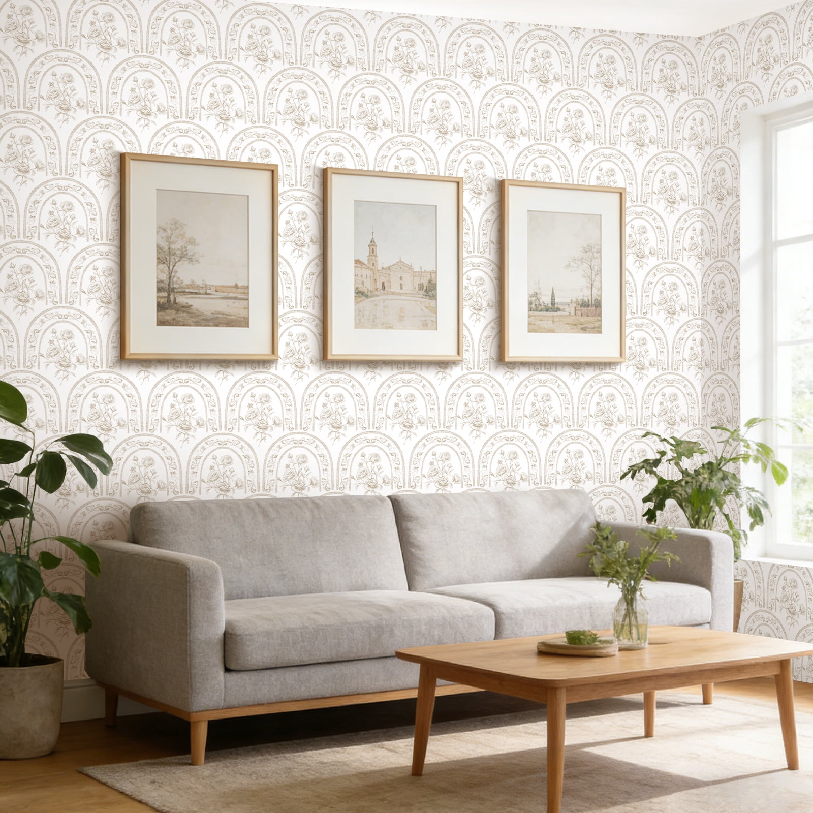 DAZLUTE Large Floral Peel and Stick Wallpaper Vintage Floral Wallpaper Stylish Floral Contact Paper Leaf Wallpaper Self Adhesive Removable Wallpaper,17.71" x 118"