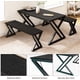 thumbnail image 5 of Negra sturdy metal frame kitchen mesa con benches - dining mesa set para 4, space-saving para dining room y apartment, 5 of 7