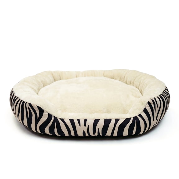 Petco Zebra Stripe Bolster Dog Bed Large 36" L x 30" W x 6" H