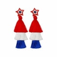 thumbnail image 2 of QIQUWOHUL 4 Of July Earrings Beaded American Flag Star Earrings For Women Handmade Tassel Dangle Independence Day Patriotic Earrings Memorial Day Holiday Jewelry, 2 of 9