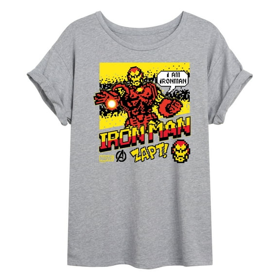 Marvel Iron Man - 8 Bit Pixelated - Women's Oversized Graphic T-Shirt