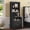 Black, variant on Tall Nightstand-Fluted, Wooden Bedside Table with Drawers & Open Shelf,with Charging Station,Metal Handle,End Table for Bedroom,Living Room,Black