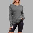 thumbnail image 2 of felwors Women's Long Sleeves Workout T Shirt Breathable Sports Running Yoga Tops Thumb Holes Grey, XL, 2 of 7