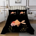 thumbnail image 1 of Erosebridal Gold Fish Coverlet Set Twin, Plant Print Bedding Set, Cartoon Bow Decor 2 Pieces, 1 of 5
