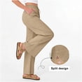 thumbnail image 6 of Diufon Womens Linen Pants Summer Drawstring High Waisted Palazzo Pants with Pockets Casual Wide Leg Trouser, 6 of 11