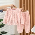 thumbnail image 2 of lnmuld Two Piece Outfits Soft Flannel Pajama Set for Toddlers and Kids Cozy Long Sleeve Loungewear with Pants Winter Sleepwear Outfit for Boys and Girls Nightwear Solid Color Size:18-24 Months, 2 of 3