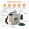 thumbnail image 5 of Resenkos Wall Mounted Retractable Garden Hose Reel with Hose Nozzle, 5 of 9