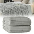 thumbnail image 2 of Cozy Faux Fur Throw Blanket – Lightweight & Soft Plush Blanket for Couch, Sofa & Bed, Durable, Gift for Holidays & Special Occasions, 100x150cm, Grey, 2 of 9