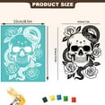 thumbnail image 2 of 2 Sheets Silkscreen Stencil Skull with Snake Roses Printing Stencils Templates Reusable Self-Adhesive Silk Screen, 2 of 9