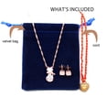 thumbnail image 7 of Uloveido Cute Cat Shape Pink CrystaL Studs Earrings and Pendant Necklace for Women (Y404-White Cat Set), 7 of 7
