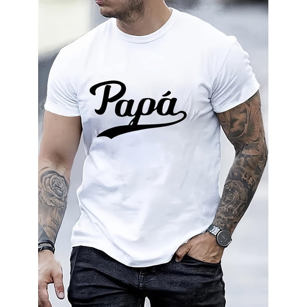 Especial del Día del Padre: Camiseta informal de verano para hombre con un diseño de estampado único: mezcla de poliéster transpirable, cuello redondo y manga corta para adultos, hombres, mujeres, ado