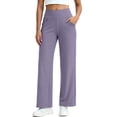 thumbnail image 4 of NELEUS Womens Plus Size 29" Wide Leg Pants Athletic Yoga Stretch Loose Legging Casual Sweatpants with Pockets,Light Purple,US Size 2XL, 4 of 9