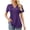 Purple, variant on Fesfesfes Tshirt for Women Fashion Fashion Women Solid V-Neck Sling Tops Casual Fold Short Sleeve Blouse T-Shirt T Shirt Pack M(US:6)