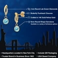 thumbnail image 2 of Gem Stone King 14K Yellow Gold Blue Apatite and Lab Grown Diamond Earrings for Women | 1.69 Cttw | Gemstone Birthstone | Round 6MM, 2 of 6
