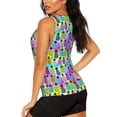 thumbnail image 3 of Wukai Graffiti Pineapples Print &nbsp;Women's Workout Tank Top Mesh Yoga Shirts Athletic Running Tank Tops Athletic Gym Shirts - XX-Large, 3 of 8
