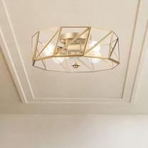 Vanity Art 4 Light 15.94 Inches Unique Statement Geometric Flush Mount Lighting | Modern Hanging Ceiling Lights Fixtures for Dining Room Living Room Bed Room Kitchen SYBG3334-BD