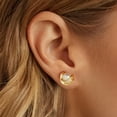 thumbnail image 2 of Turandoss Gold Pearl Earrings for Women Trendy 14K Gold Plated Hypoallergenic Dainty Pearl Small Stud Jewelry Gifts for Women Girls Her, 2 of 8