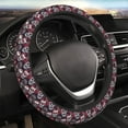 thumbnail image 5 of Xecao Rose Flowers patten Stretch Elastic Steering Wheel Cover, fits all vehicles, 15-inch diameter, 5 of 6