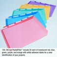 thumbnail image 5 of Ultimate Office PocketFile™ Clear Poly Document Folder Project Pockets, 5th-Cut, Letter Size, in 5 Assorted Colors, Set of 100, 5 of 7