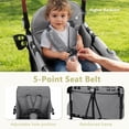 thumbnail image 5 of LINLUX 2 Kids Wagon Stroller, Foldable Outdoor 2-Seat Stroller Wagon, Removable Canopy, 55 Pound, Gray, 5 of 9