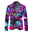 thumbnail image 5 of Toimothcn Mens Suit Jacket Romantic Valentine Day Love Heart Printed Blazers Oversized Warm Slim Fit One Button Funny Festival Performance Suit Jacket Comfy Mens Dailywear, 5 of 5