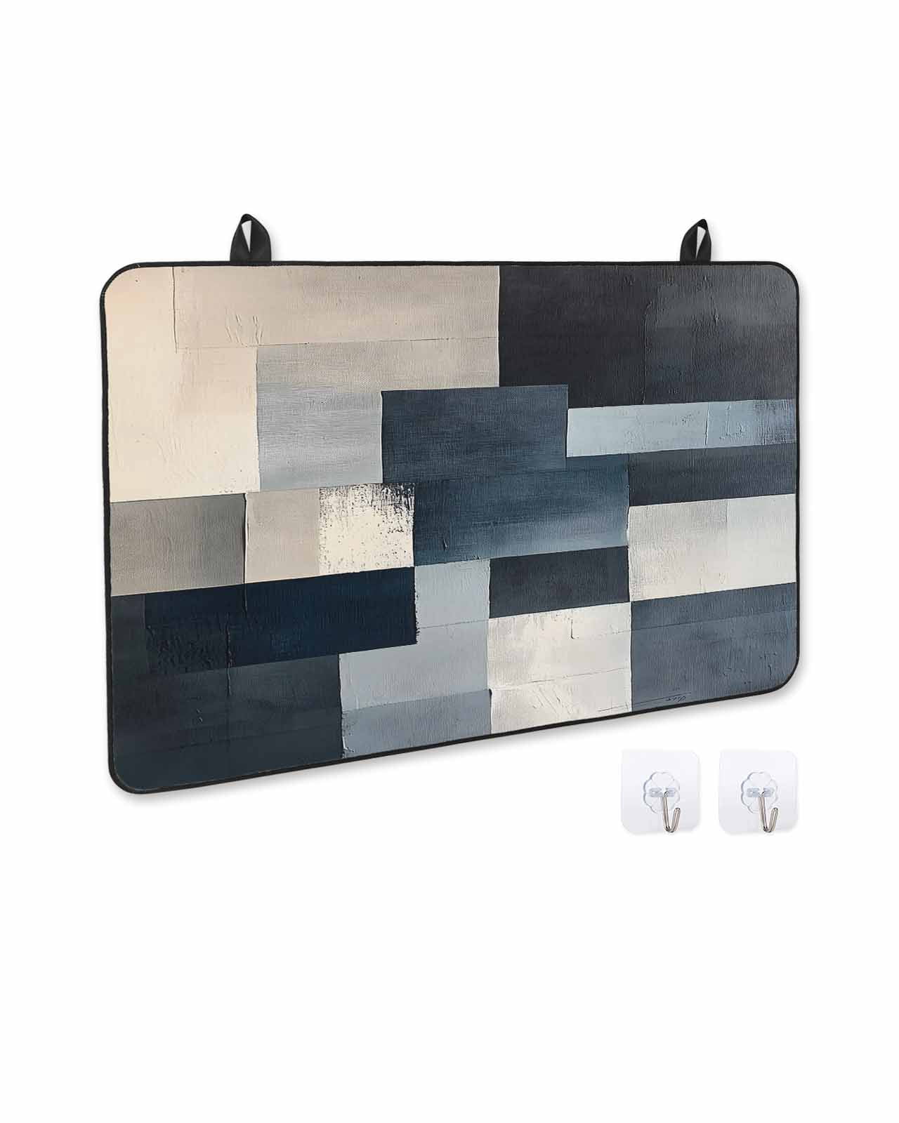 nqOlkjepod Large Induction Cooktop Protector Mat 24"x21", Vintage Oil Painting Stove Top Covers for Electric Stove, Farmhhouse Blue Black Beige Ombre Stove Burner Cover Mats, Glass Top Stove Cover