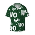 thumbnail image 2 of Lsque Ho Ho Ho A print Men's Cuban Collar Short Sleeve Shirt Summer Beachwear Casual Button Down Fashionable Vacation Leisure Shirt-4X-Large, 2 of 7