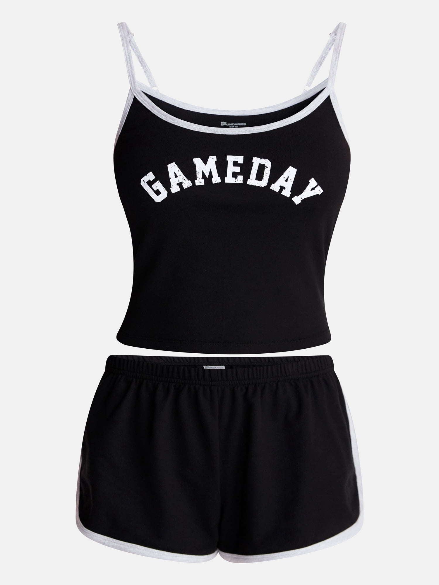 No Boundaries Sports Tank Top and Shorts Sleep Set, 2-Piece, Women's XS-XXL