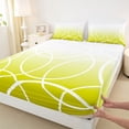 thumbnail image 3 of jejeloiu Modern Geometric Circle Queen Sheet Sets,White Yellow Ombre Bed Set For Girls Kids 4pcs, 3 of 7