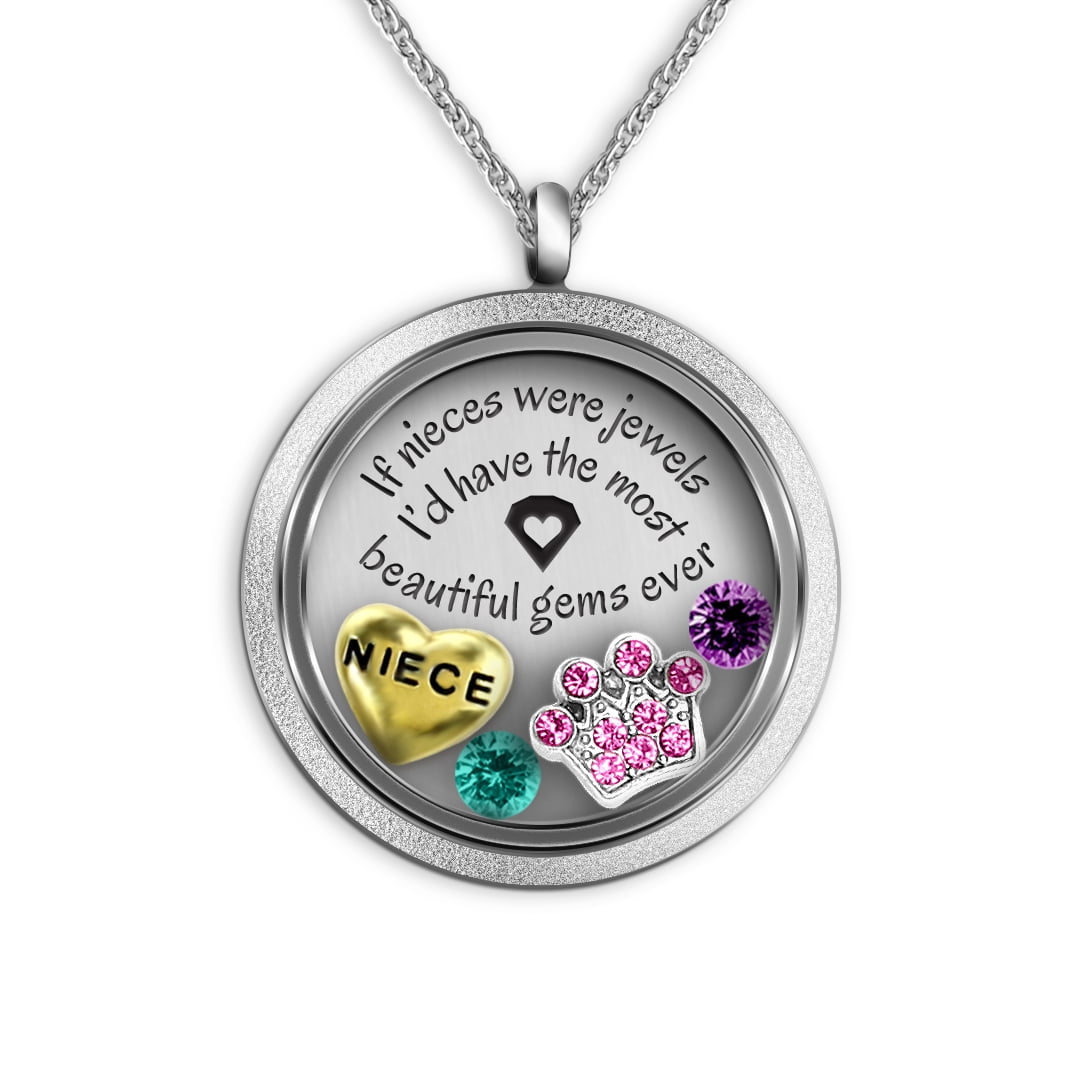 Charm Necklace Niece Gifts from Aunt 30 Mm Stainless Steel Floating Charm Locket 