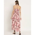 thumbnail image 4 of Moomaya Women's Printed Cut Out Halter Dress, Sleeveless Maxi V-Neck Dress, 4 of 8