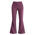 thumbnail image 4 of Tqcoqu Women's High Waist Ribbed Knit Wide Leg Pants,Elastic Waist Casual Fit Pants,Purple Women's S-XXXL, 4 of 7