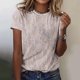 thumbnail image 1 of Fiudx Ofertas Flash Artículos En Oferta Top de Manga Corta con Cuello Redondo y Estampado de Moda Informal para Mujer, 1 of 5