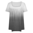 thumbnail image 4 of GERsome Womens Plus Size Tops Short Sleeve Tunic Pleated Square Neck T Shirts Summer Casual Loose Blouse for Leggings L-5XL, 4 of 4