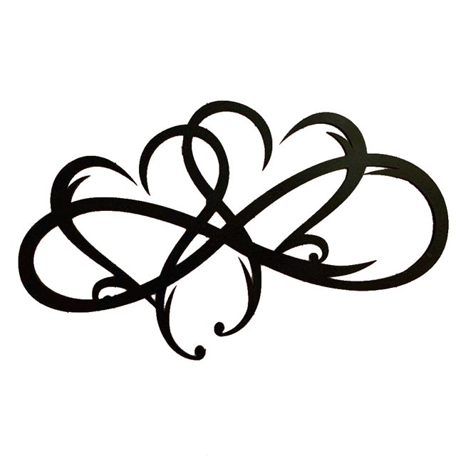 Ygjytge Metal Infinity Heart Art Love Wall Sign Decor para Sala Estar (DoubleHeart)