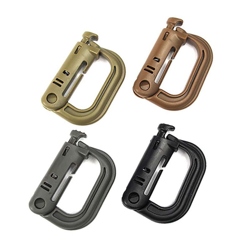 2X GRIMLOC ARMY LOCKING Carabiner D Ring Snap Shackle Key Ring Tactical Backpack 