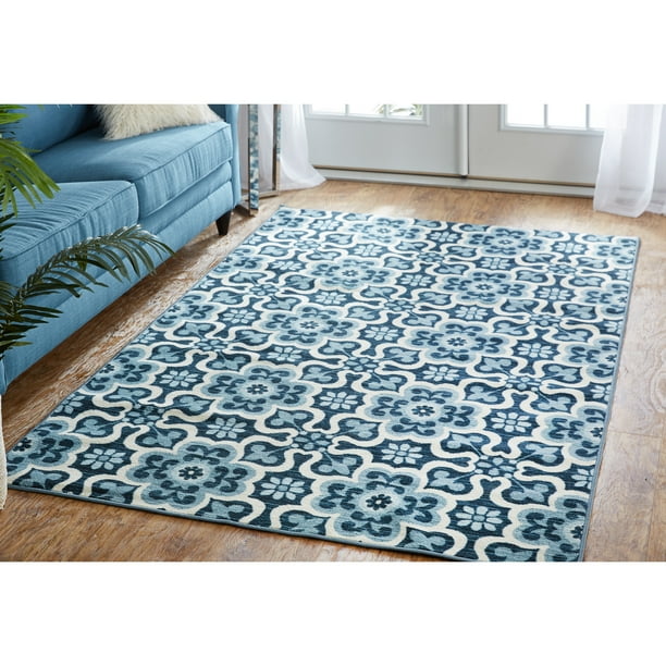 Mohawk Home Woodbridge Marjorelle Gardens Blue Printed Area Rug, 5'x8