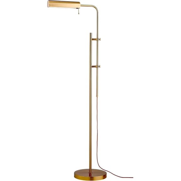 Lumadin 52”/72” Modern Adjustable 1-Light Modern Adjustable Brass Floor Lamp Gold