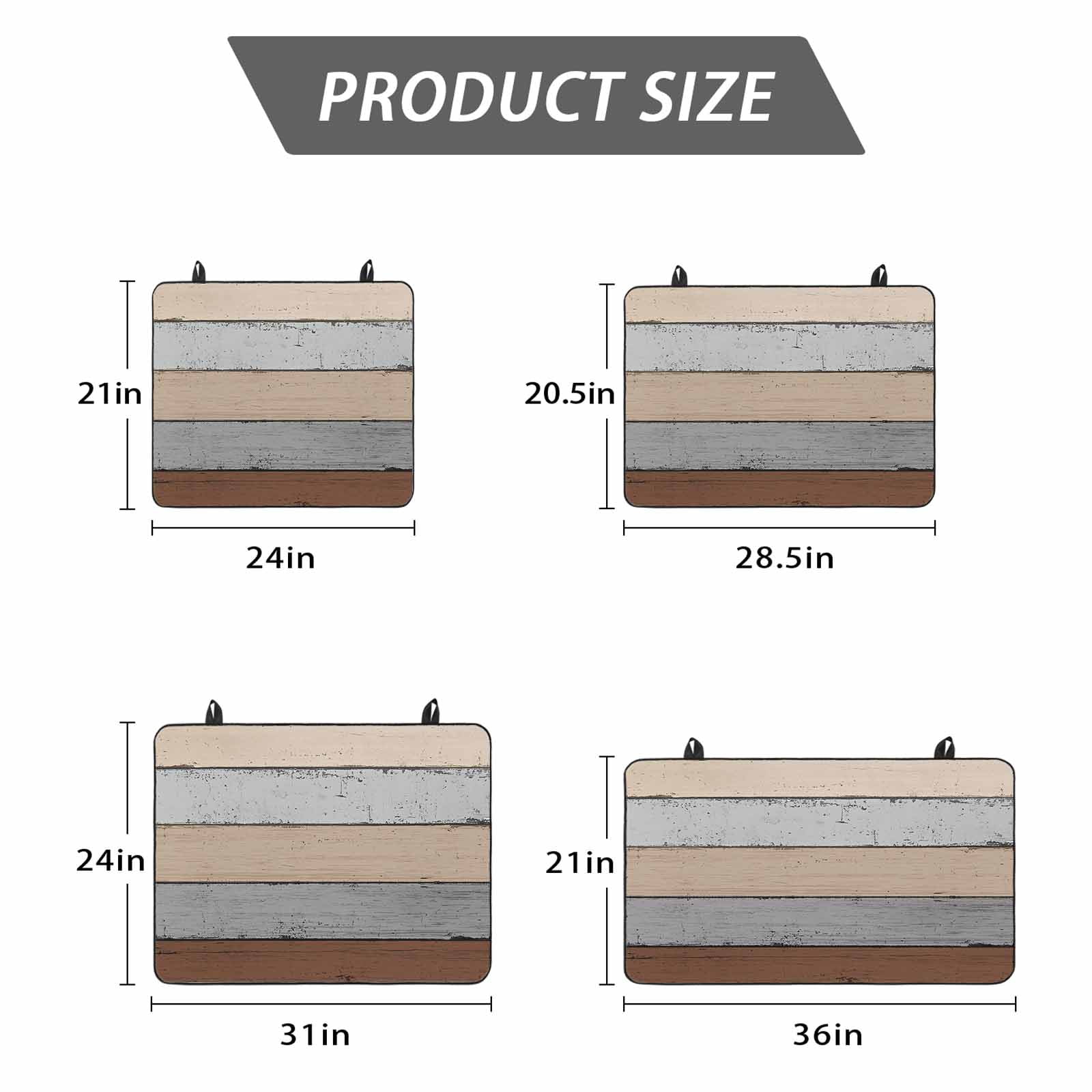 Brown Wooden Stove Top Cover for Electric Stove, Heat-proof & Non Slip Glass Top Stove Cover Protector, Grey Stripe Gradient Country Rustic Grain Kitchen Flat Cooktop Rubber Mat 31x24 Inches