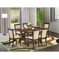 thumbnail image 2 of X776MZN32-7 Dinner Table and 6 Light Beige Chairs - Distressed Jacobean Finish, 2 of 2